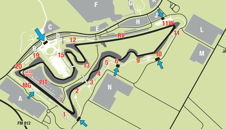Formula 1 Austin Track Layout